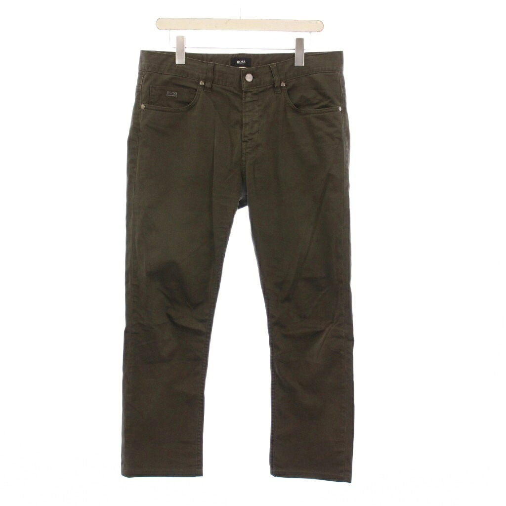 【中古】ヒューゴボス HUGO BOSS STRETCH ワークパンツ ストレッチ ストレート W33 L34 カーキ /KH メンズ 【ベクトル 古着】 250805