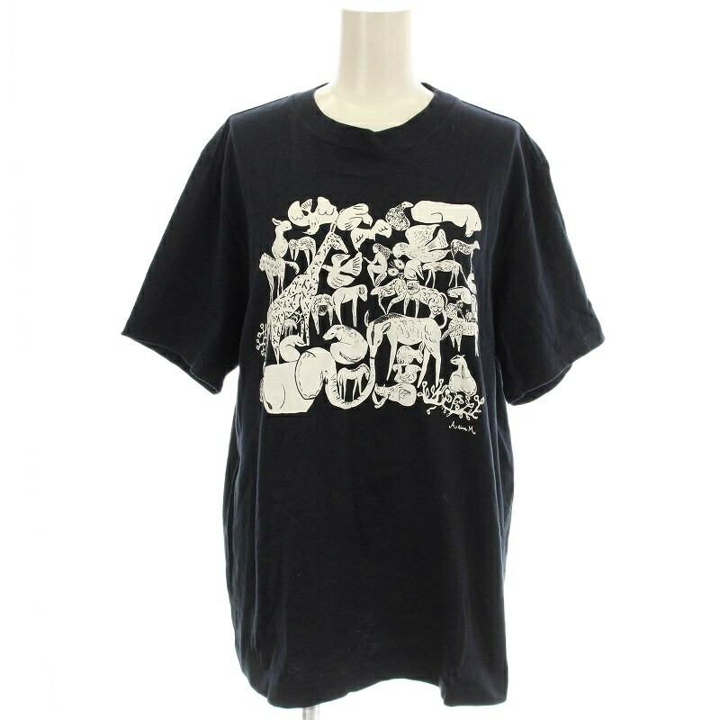 【新品】ミナペルホネン　半袖Tシャツ　L ブラック ミナペルホネン mina perhonen Tシャツ EV0773 life puzzle 半袖 M