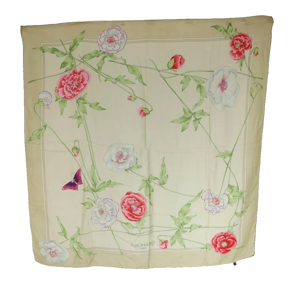 楽天市場】【LEONARD】レオナール スカーフ ストール 花柄 大判 シルク