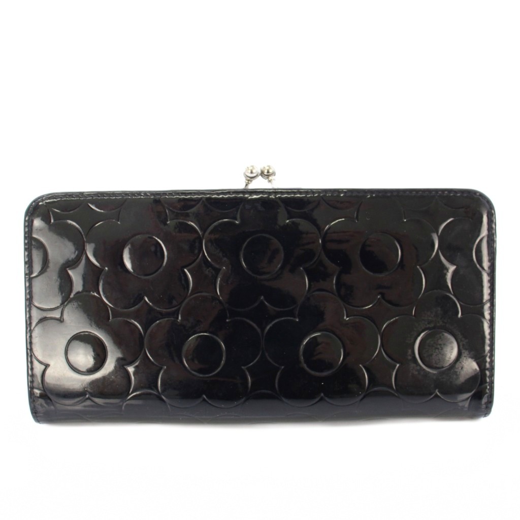 極美品　MARY QUANT ブラックレザーがま口財布 極美品 MARY QUANT ブラックレザーがま口財布 - メルカリ