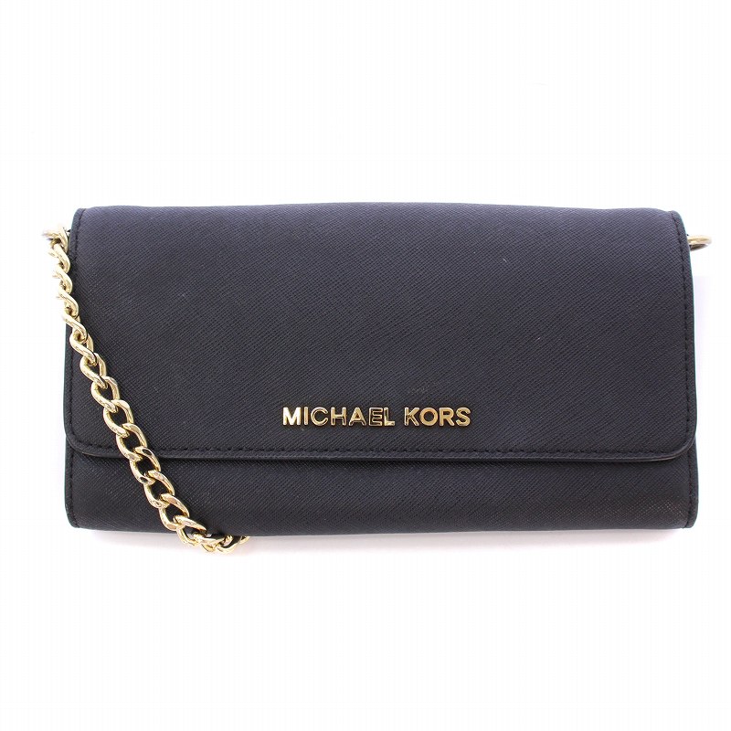 楽天市場】【中古】MICHAEL KORS チェーン ウォレット 長財布 ブラック