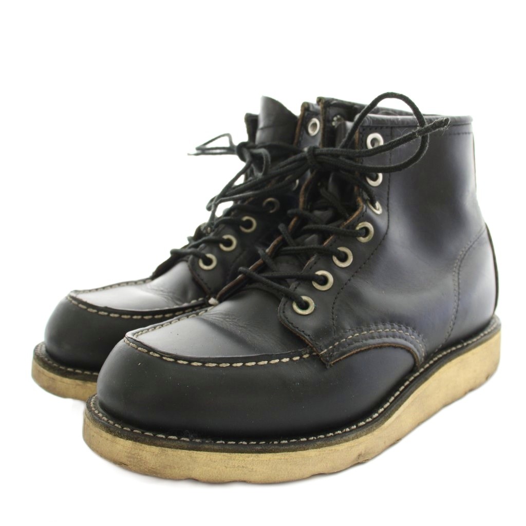 【中古】レッドウィング REDWING 6インチクラシックモック 6-inch Classic Moc 90s ショートブーツ レザー アイリッシュセーター 犬タグ 黒 ブラック 8179 /YT レディース 【ベクトル 古着】 251007
