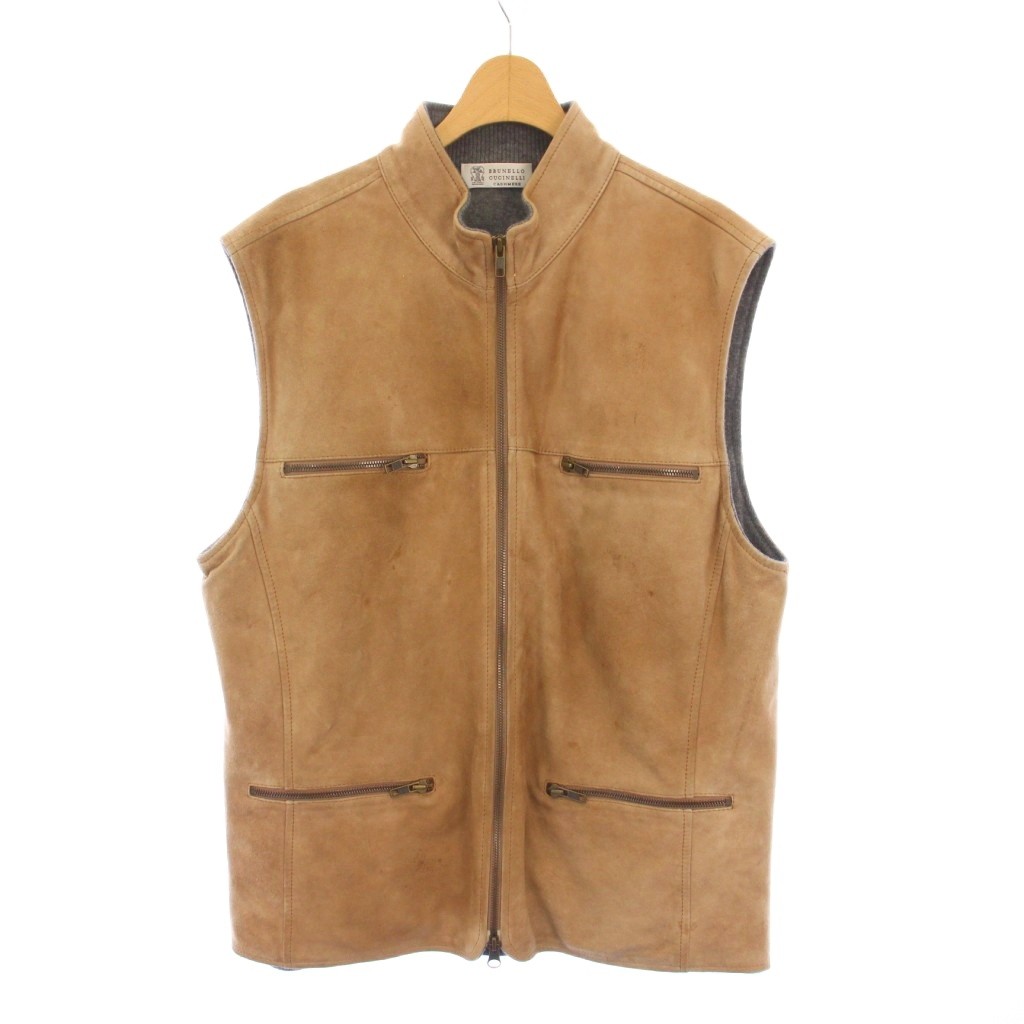 【中古】ブルネロクチネリ BRUNELLO CUCINELLI スエードクロスより良い 裏地編み物 アウター S ベージュ /KH メンズ 【ベクター 古着】 250930