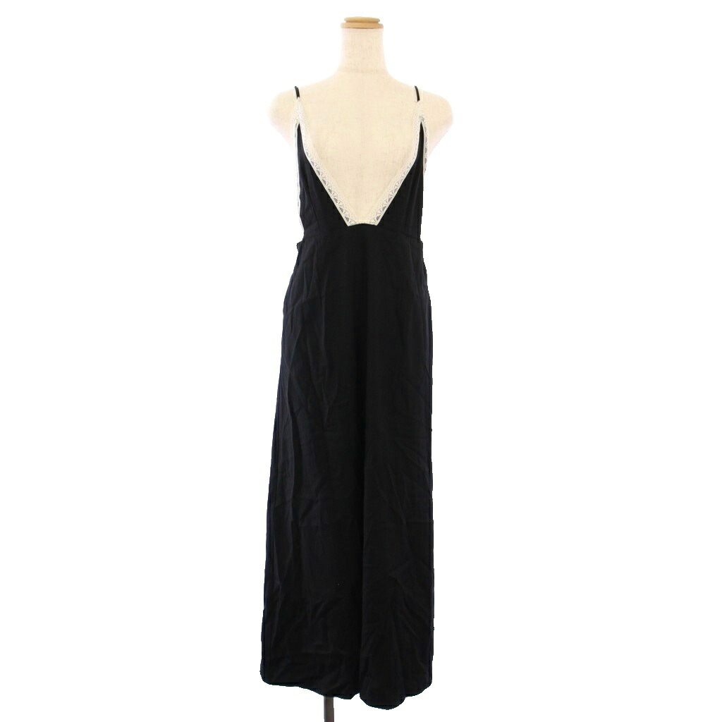 【中古】シンメ SINME キャミワンピース ロング レース 切替 M 黒 S23SS-14 /TK レディース 【ベクトル 古着】 251010
