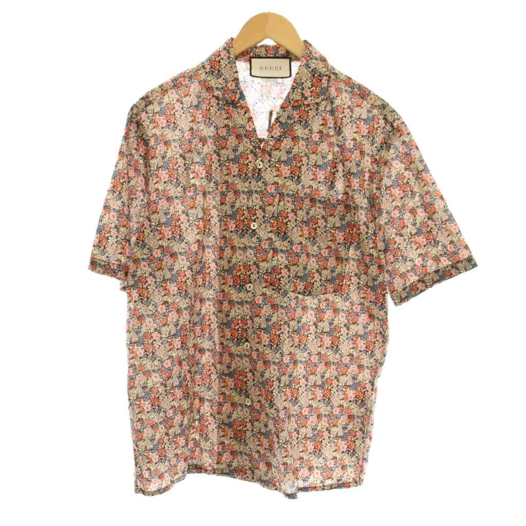 【中古】グッチ GUCCI LIBERTY 心地好いティーシャツ 公々然たる色合い お花刷り上げる 花柄 46 マルチ色合い 636407 ZAFKZ /KU メンズ 【ベクター 古着】 251016