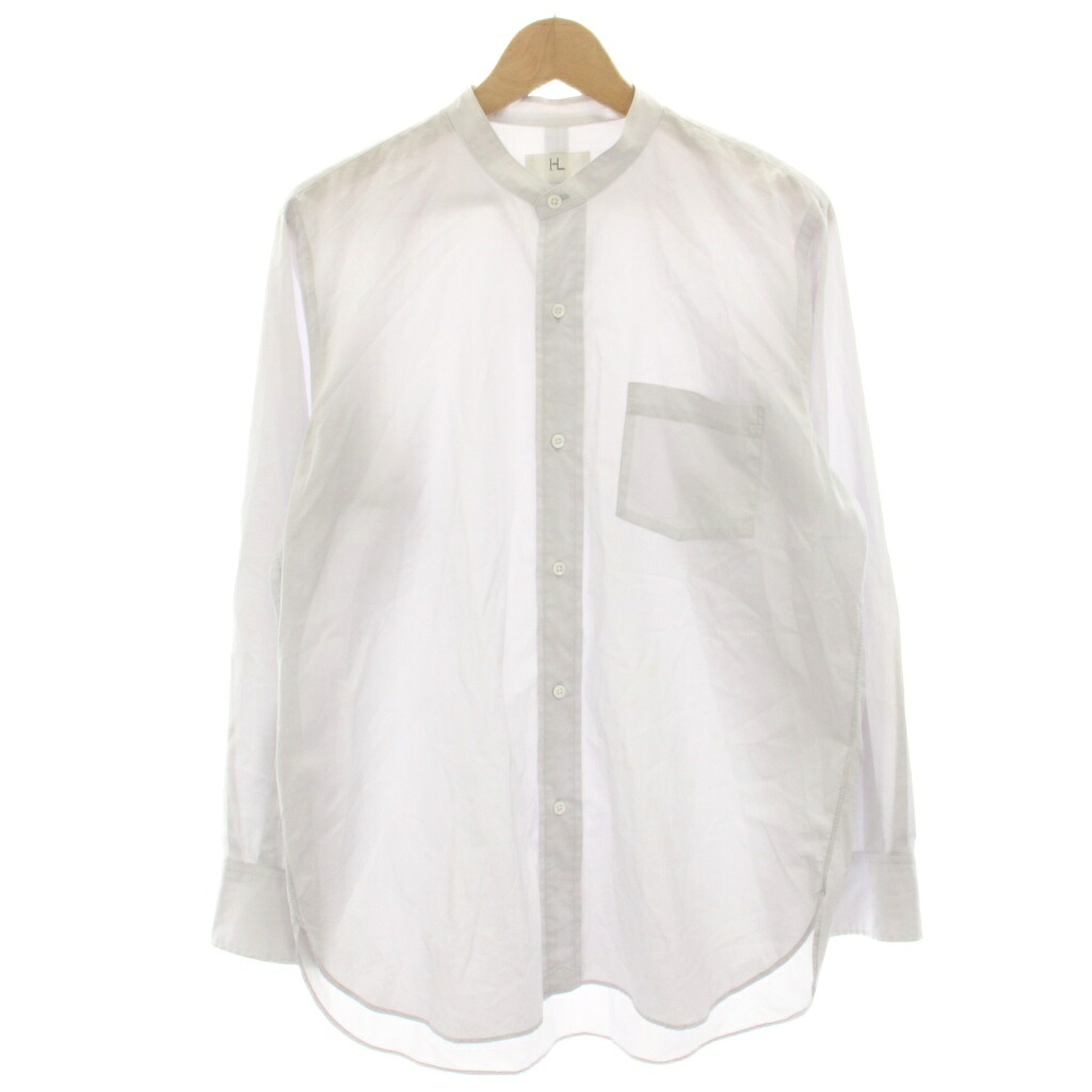 【中古】ヘリル HERILL スビンコットンスタンドカラーシャツ Suvin Stand Collar Shirts バンドカラーシャツ ノーカラーシャツ 長袖 1 ライトグレー 21-050-HL-8020-1 /HN メンズ 【ベクトル 古着】 251024