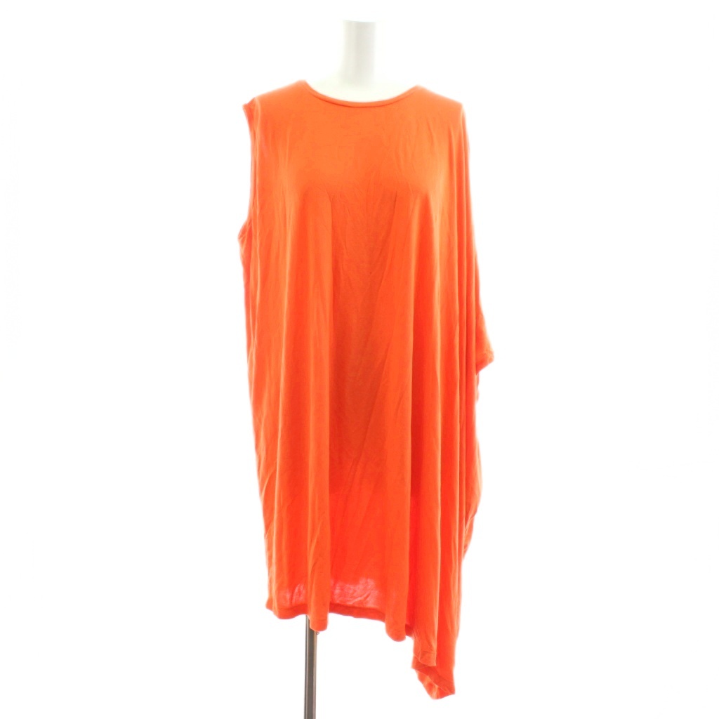 【中古】エムエムシックス メゾンマルジェラ MM6 Maison Margiela チュニック カットソー 変形 アシンメトリー ノースリーブ 七分袖 XS オレンジ S32CT0837 S21297 /KU レディース 【ベクトル 古着】 251118
