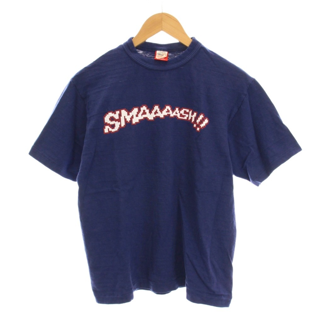【中古】ウエアハウス WAREHOUSE Tシャツ カットソー プリント 半袖 M 紺 ネイビー /YM メンズ 【ベクトル 古着】 251107