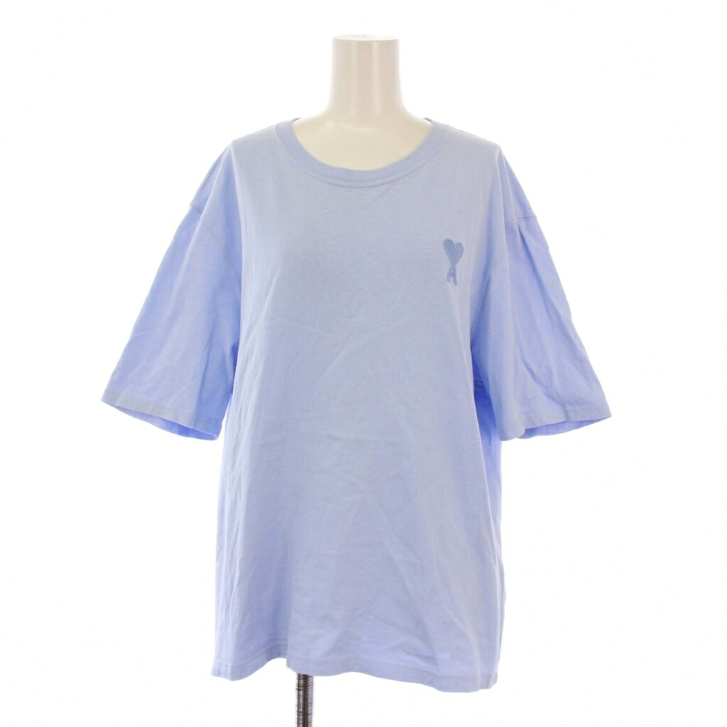 【中古】アミ アレクサンドル マテュッシ ami alexandre mattiussi Tシャツ カットソー 半袖 クルーネック ロゴ刺繍 M 水色 /BM レディース 【ベクトル 古着】 251105