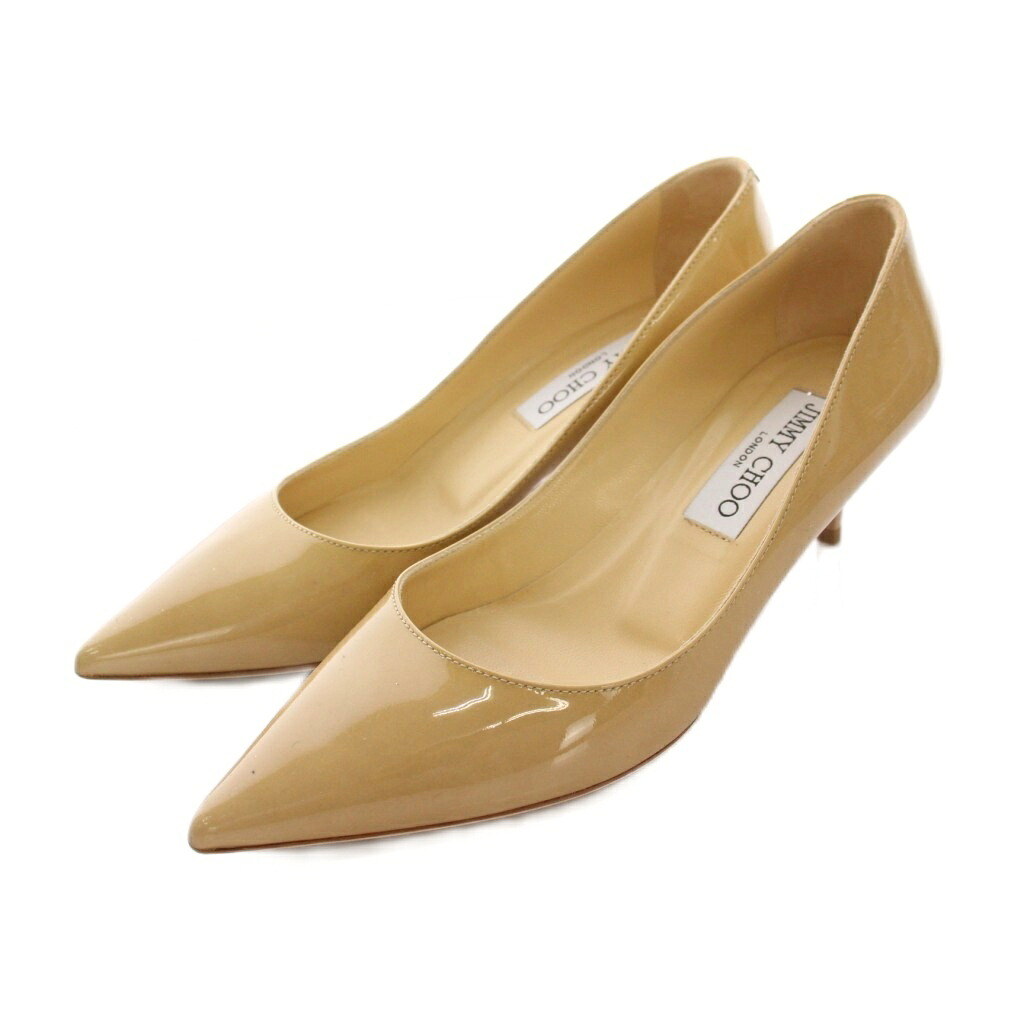 【中古】ジミーチュウ JIMMY CHOO パンプス ポインテッドトゥ エナメル 34.5 ベージュ ヌード 247AZA /YM レディース 【ベクトル 古着】 251117