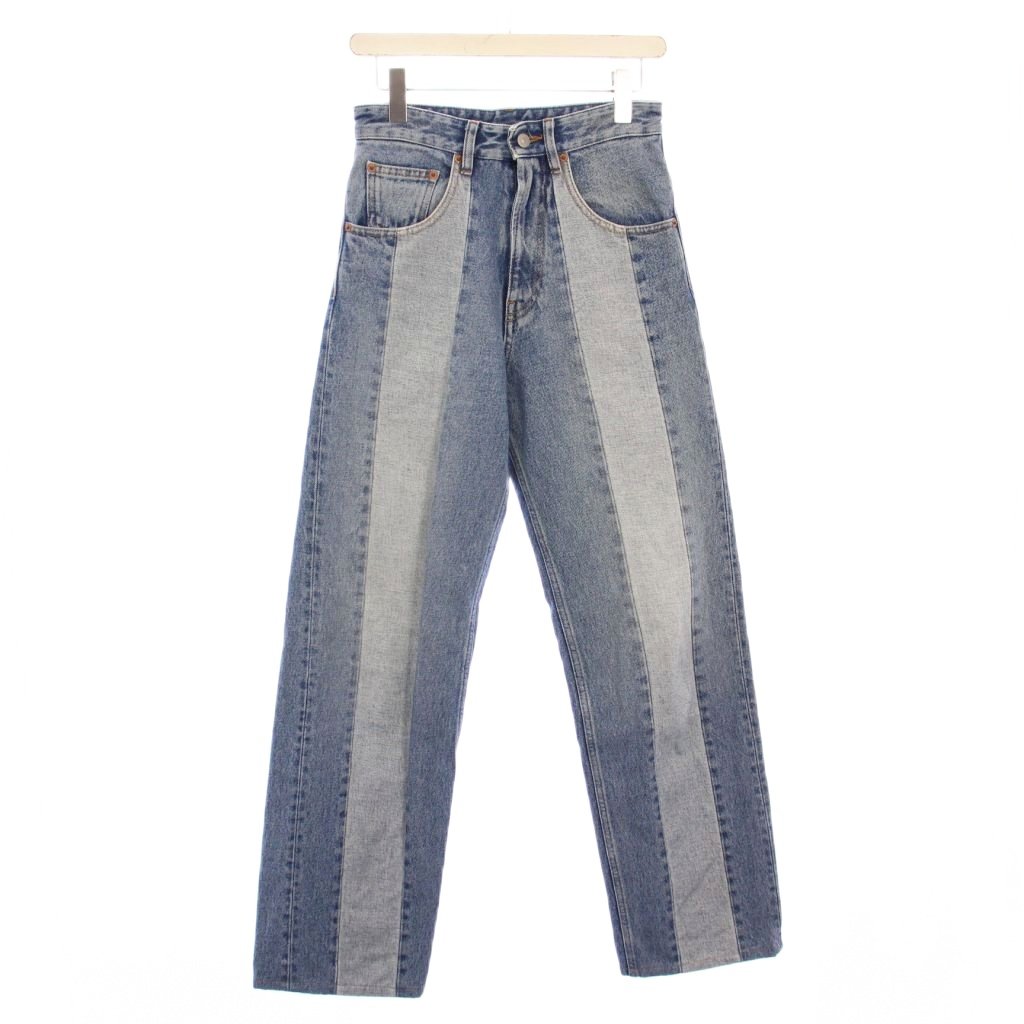 【中古】エムエムシックス メゾンマルジェラ MM6 Maison Margiela デニムパンツ ジーンズ ジップアップ バイカラー 切替 W24 青 ブルー /BB レディース 【ベクトル 古着】 251113｜ブランド古着の買取販売ベクトル