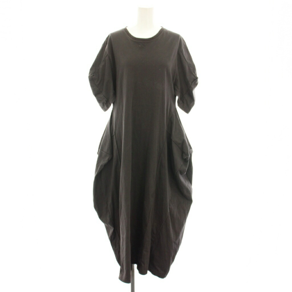 【中古】ナゴンスタンス nagonstans 22SS キューブドレス Cube dress ワンピース ロング 半袖 切替 SMALL チャコールグレー 470FS883-0950 /YT レディース 【ベクトル 古着】 251111