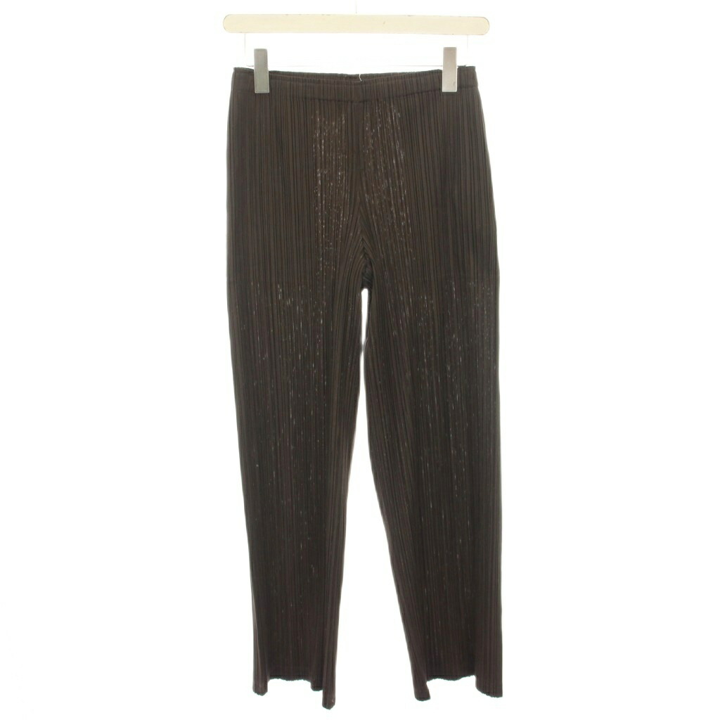 【中古】プリーツプリーズ PLEATS PLEASE イッセイミヤケ プリーツパンツ イージーパンツ 2 茶 ブラウン PP03-JF435 /YT レディース 【ベクトル 古着】 251114