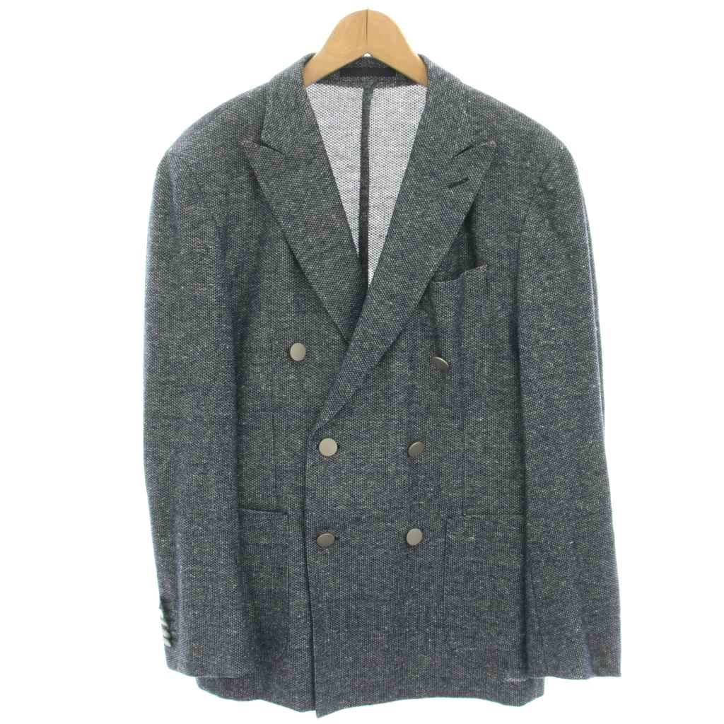 【中古】ヒューゴボス HUGO BOSS TAILORED テーラードジャケット ダブル 麻 リネン混 46 紺 ネイビー 10224680 /HN メンズ 【ベクトル 古着】 251120