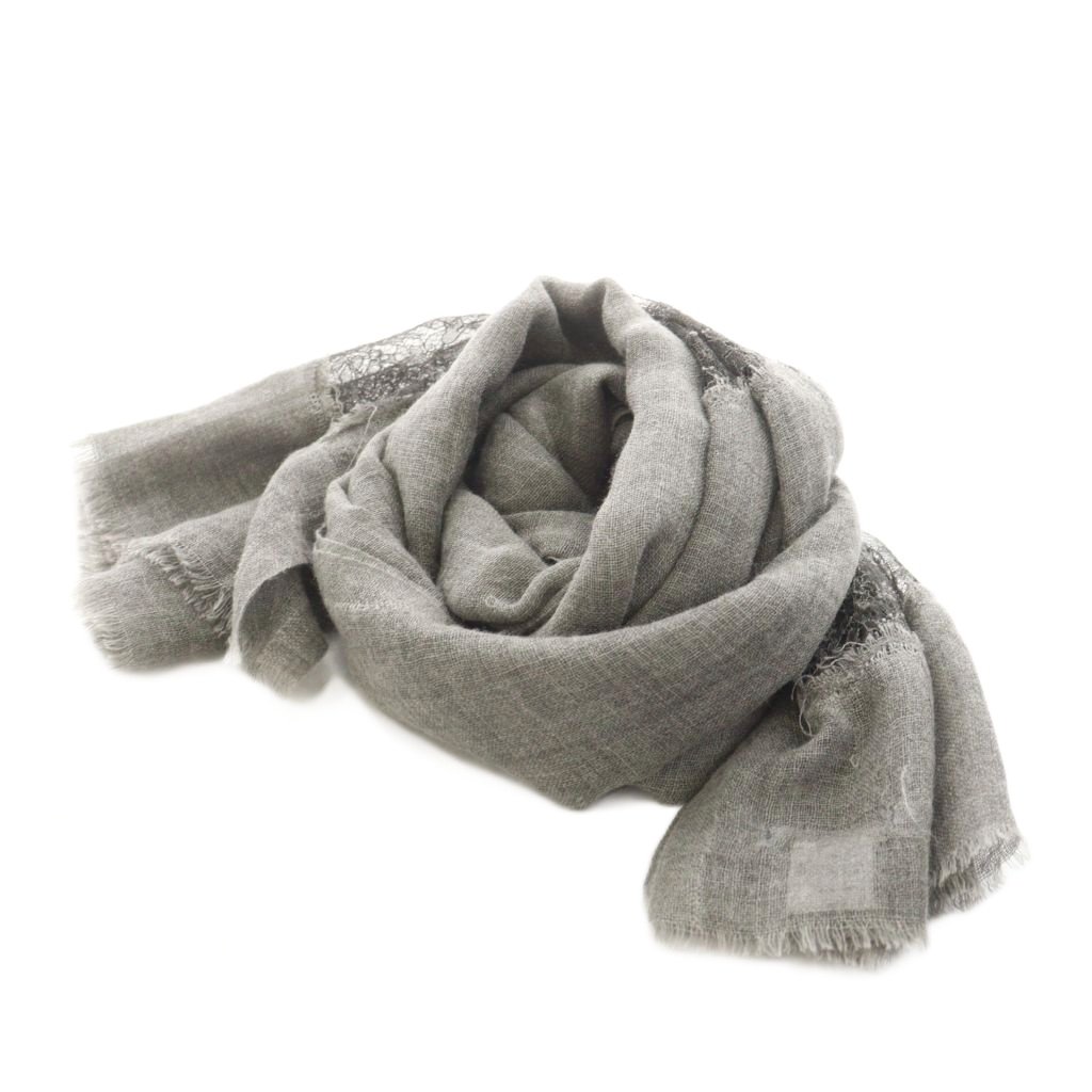 Faliero Sarti シルク混 ウールレーヨンストール SWAMI グレー Faliero Sarti シルク混 ウールレーヨンストール SWAMI グレー Faliero