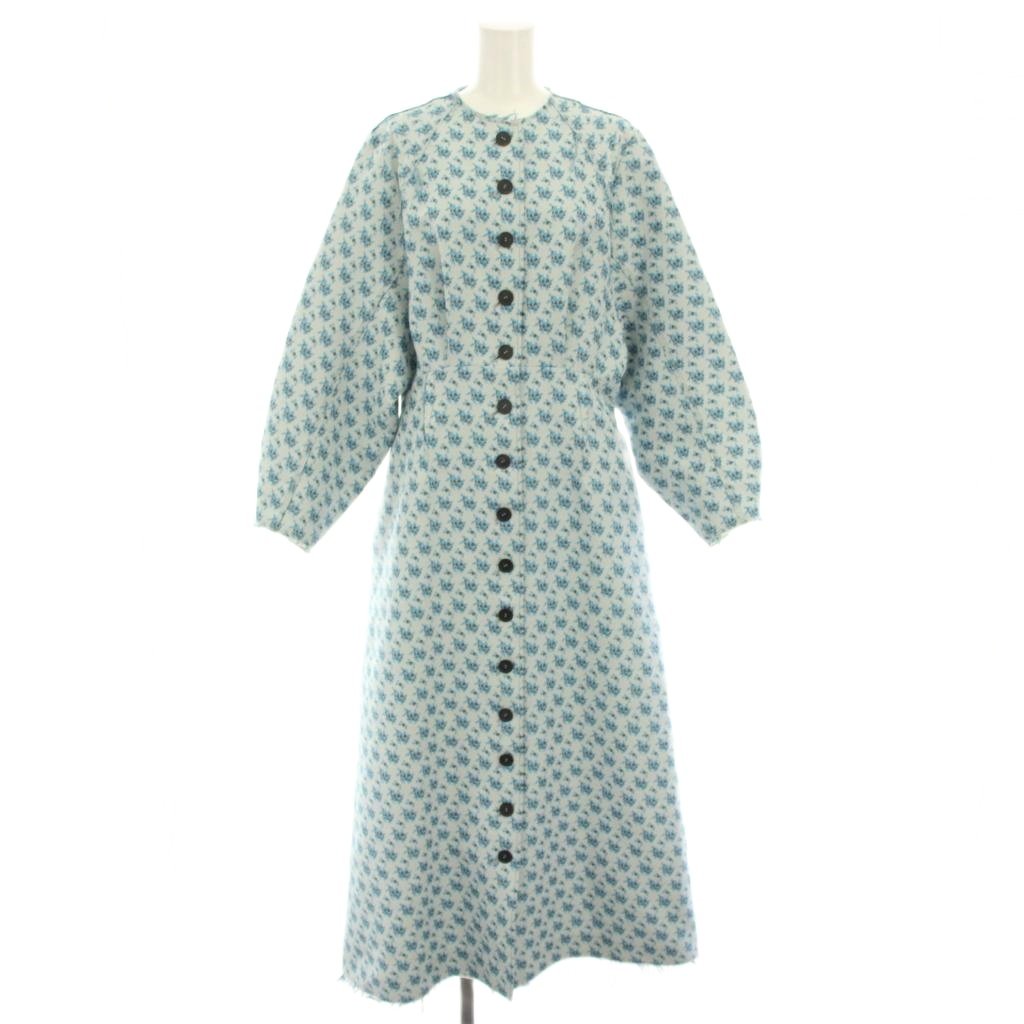【中古】アイレネ IRENE フラワージャガードドレス Flower JQD Dress 衣装 ロング 長袖 花柄 カットオフ 38 薄墨色 水色 ともし火青み 22A85001 /YT レディース 【ベクター 古着】 251120