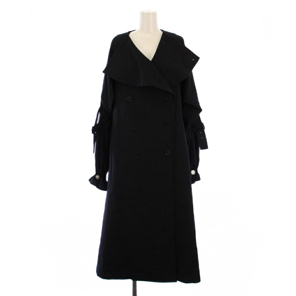 【中古】エンフォルド ENFOLD トレンチコート ロング 中綿ライナー付き 38 黒 300BA330-1720 /BM レディース 【ベクトル 古着】 251127