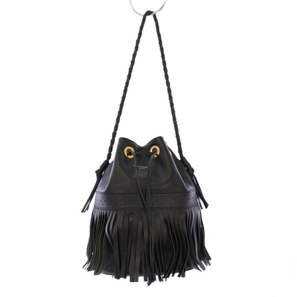 【中古】ジェイ&エムデヴィッドソン J&M Davidson カーニバル ワンショルダーバッグ フリンジ レザー 黒 /KH レディース 【ベクトル 古着】 251205