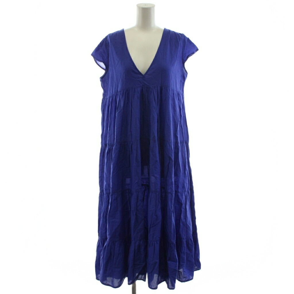 【中古】マーレット Merlette for TOMORROWLAND ワンピース ミモレ ロング Vネック 半袖 XS 紫 パープル 3110300087 /AN32 レディース 【ベクトル 古着】 251209