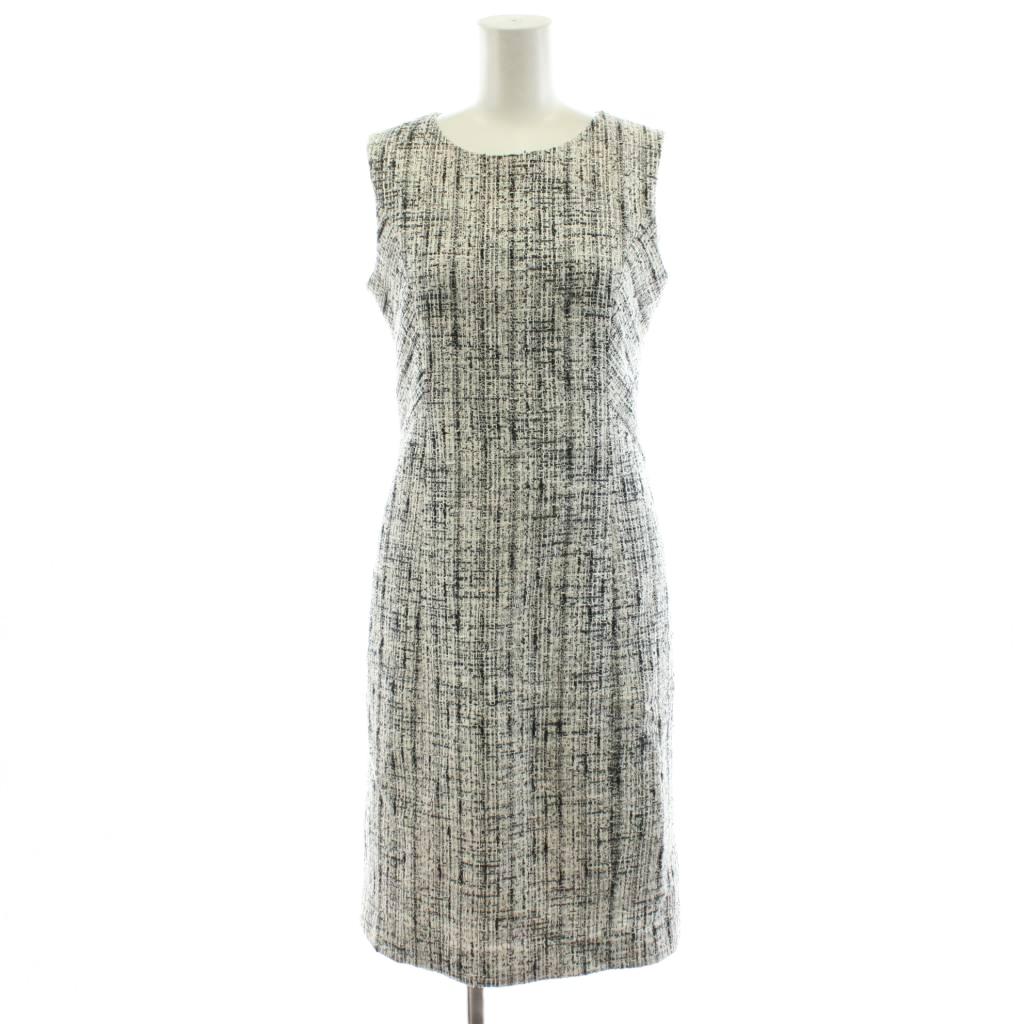 【中古】アナイ ANAYI 21SS Eternal Line スラブミックスツィード ワンピース ミモレ ロング ノースリーブ 36 白 ホワイト 黒 ブラック 10211114020 /AN45 レディース 【ベクトル 古着】 251209