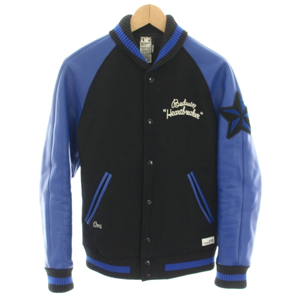 m(_ _)m  BEDWIN ベドウィン レザースタジャン サイズ2 楽天市場】BEDWIN ベドウィン ジャケット サイズ:2 袖レザー メルトン