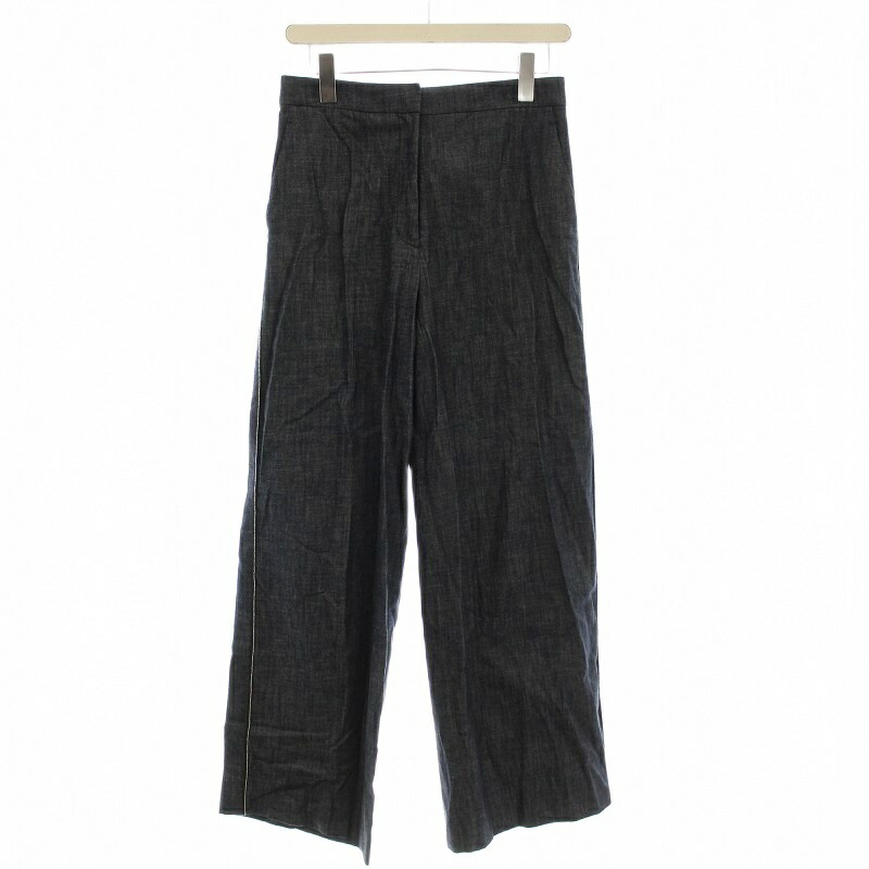 【中古】アイシービー iCB 25SS コットンリアクティブデニム ワイドストレートパンツ サイドライン 4 青 ブルー PRCYGS0210 /☆G レディース 【ベクトル 古着】 251217