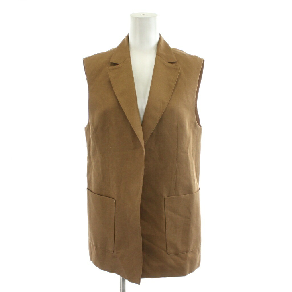 【中古】未使用品 アナイ ANAYI 24SS ベスト 麻 リネン混 36 茶 ブラウン 10241110230 /AN27 レディース 【ベクトル 古着】 251219