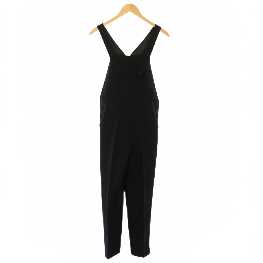 【中古】ジェンヌ JENNE 美シルエットサロペット スラックスパンツ ワンカラー 無地 S 黒 ブラック o21ss-pt12 /BB レディース 【ベクトル 古着】 251220