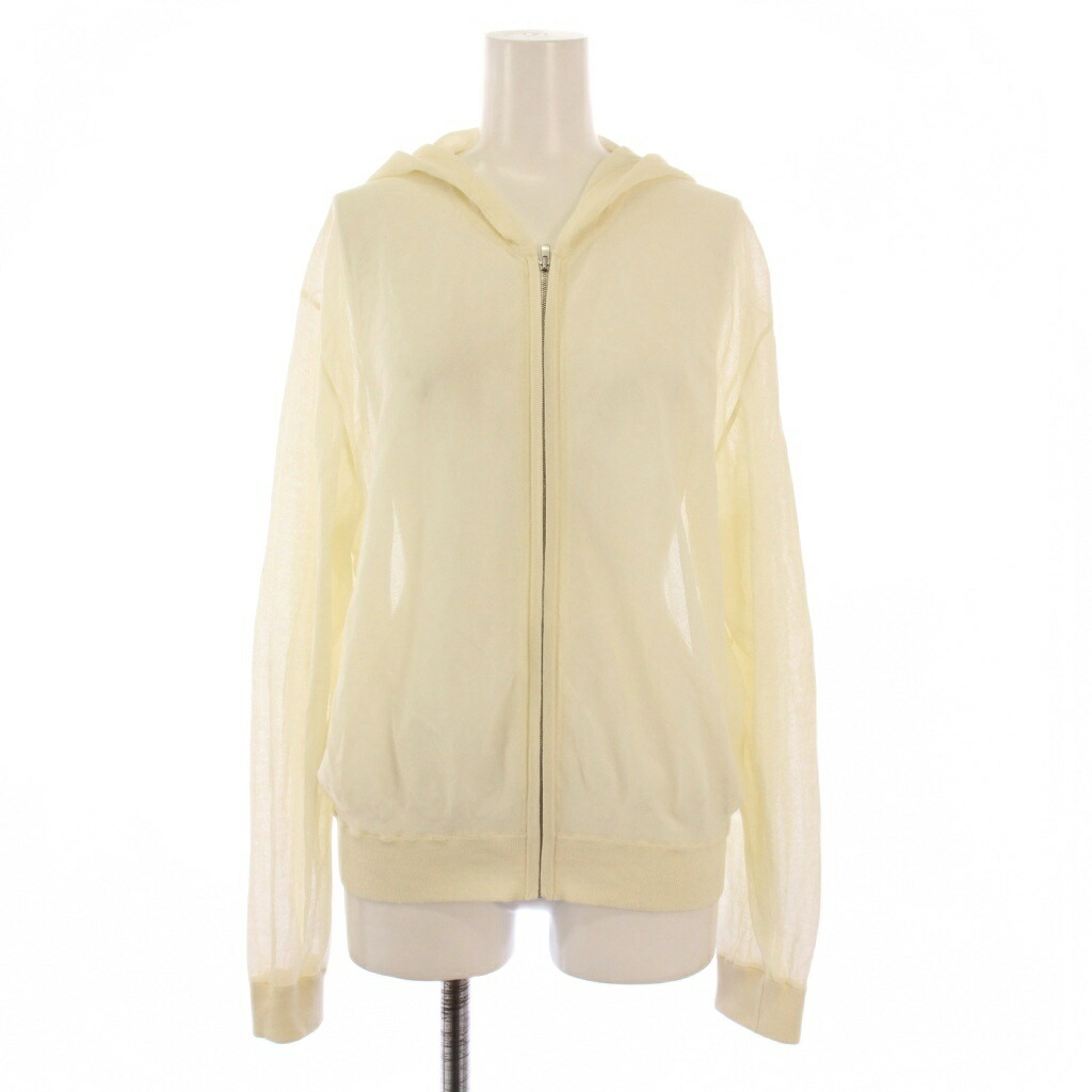 【中古】行動論理 Theory 25SS Sheer Crepe Zip Up Hoodie シアークレープジップアップパーカー 上衣 薄っぺら 一色つや 遊撃手丈 カクテルドレスルー M 象牙色 01-5103716 /BB レディース 【ベクター 古着】 251221