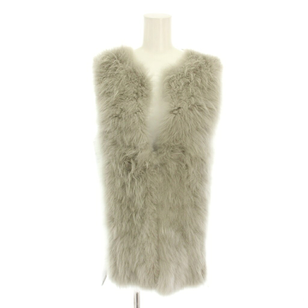 【中古】アナイ ANAYI カシミヤムートンリバージレ 毛革限りない アウター 前くい違い 36 薄墨色 10222710070 /YT レディース 【ベクター 古着】 251225 レディースファッション-ベスト・ジレ-トップス