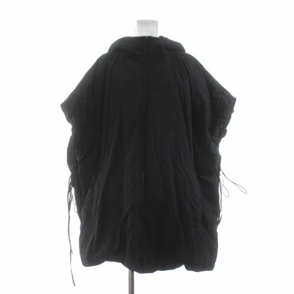 【中古】ミラオーウェン Mila Owen 22AW サスティナブルサイドリボンダウンポンチョ ジャケット フード ジップアップ ナイロン F 黒 ブラック 09WFJ224111 /KU レディース 【ベクトル 古着】 260106