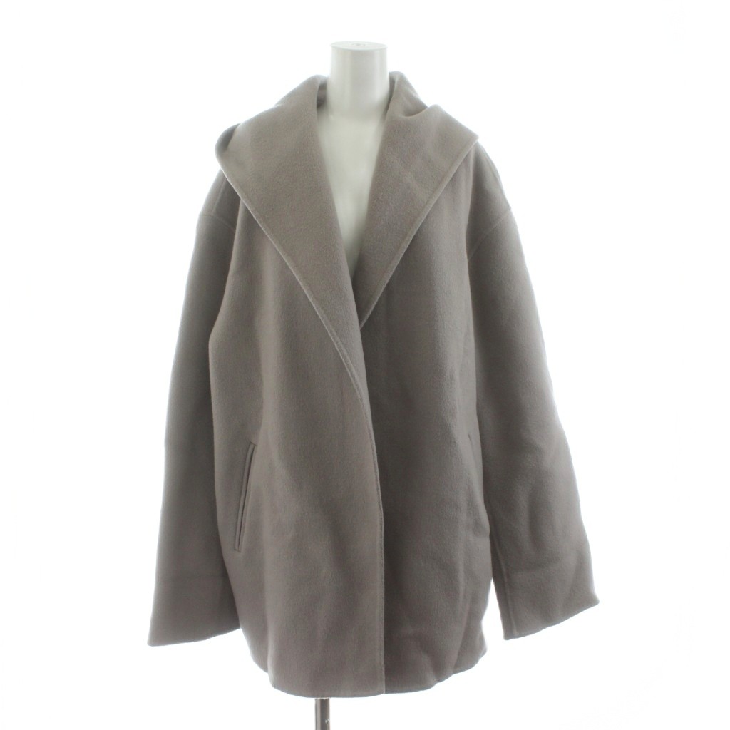 【中古】アルページュ Arpege STORY 22AW ファー付きフードリバーコート ミドル丈 トッパー ウール 1 グレージュ 12421752 /KU ▲H レディース 【ベクトル 古着】 260109