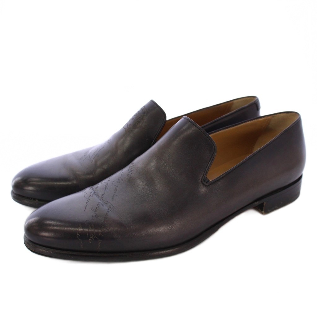 【中古】ベルルッティ Berluti CURSIVE GALET カリグラフィスクリット ローファー モカシン レザー 7.5 茶 /KH メンズ 【ベクトル 古着】 260106
