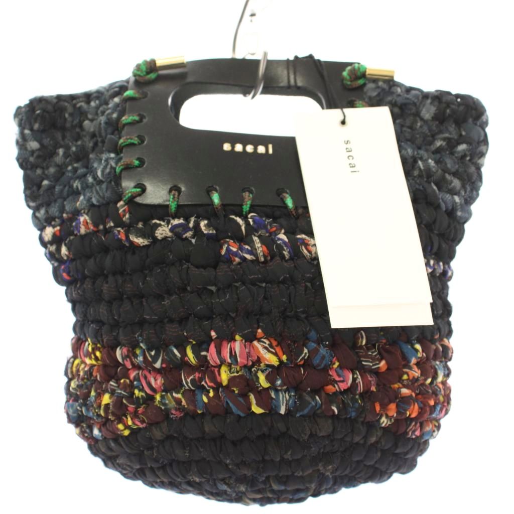 【中古】未使用品 サカイ sacai 25AW Zantan Crochet Bag ザンタンクロッシェバッグ ハンドバッグ 編み込み ロゴ 黒 ブラック タグ付き 25-01086S /BB レディース 【ベクトル 古着】 260109｜ブランド古着の買取販売ベクトル