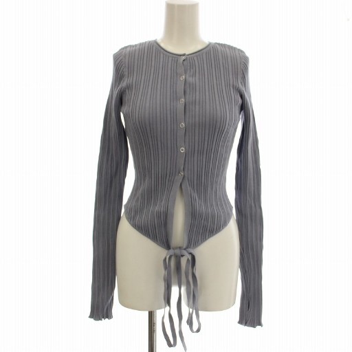 【中古】アンヌーク anuke Cachecoeur Knit Cardigan リブニット カーディガン 指ぬき 長袖 F サックスブルー 62510524 /☆G レディース 【ベクトル 古着】 260113