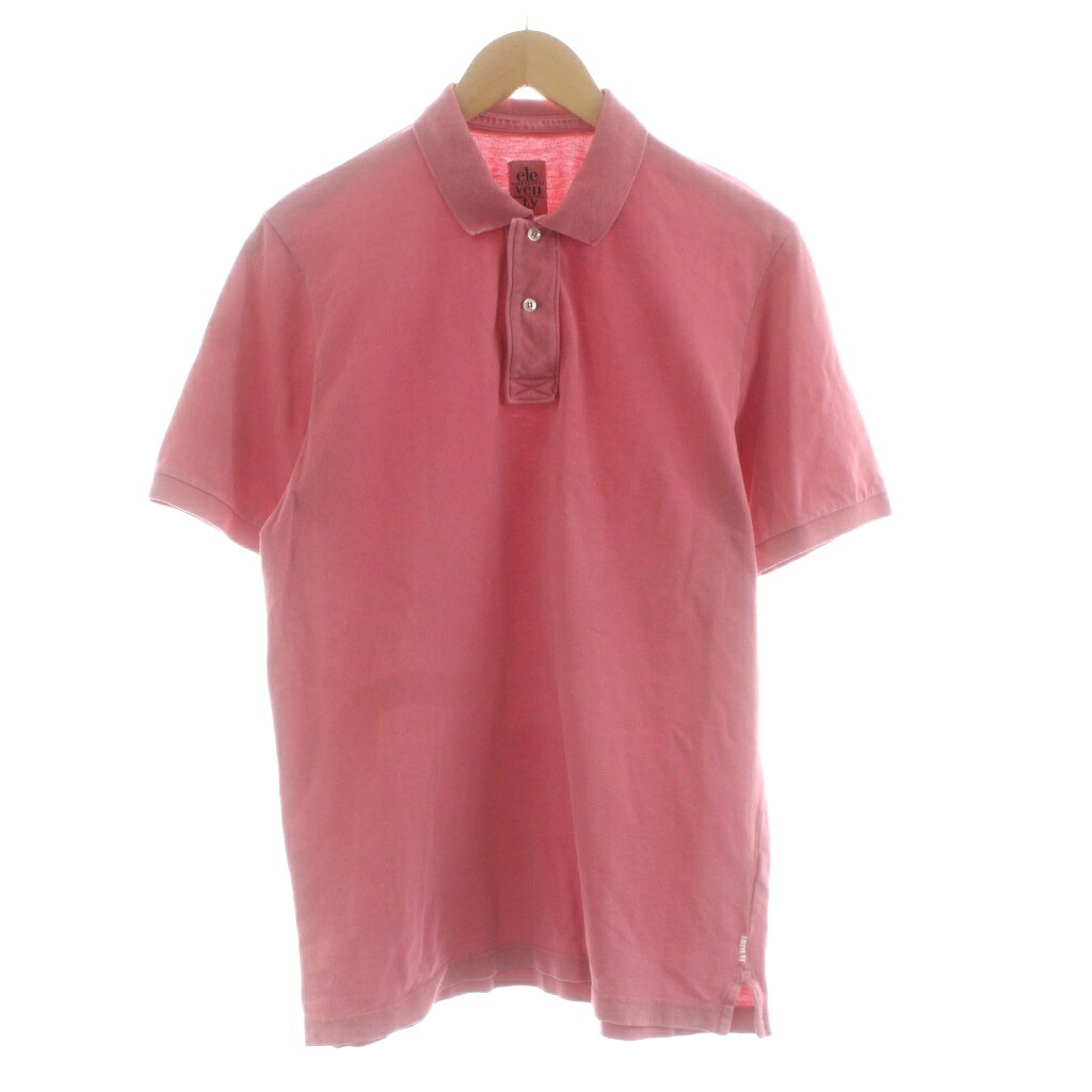 【中古】イレブンティ eleventy ポロシャツ カットソー 鹿の子 半袖 M ピンク 21-207-13-010315 /KU メンズ 【ベクトル 古着】 260116