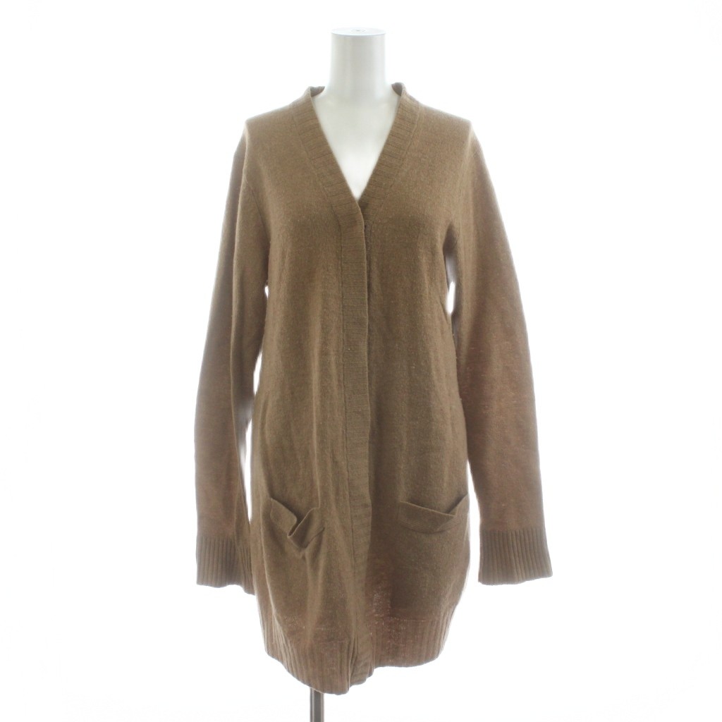 【中古】ヒステリックグラマー HYSTERIC GLAMOUR ニットカーディガン 長袖 Vネック プリント ウール F ベージュ 2ND-4360 /KU レディース 【ベクトル 古着】 260116