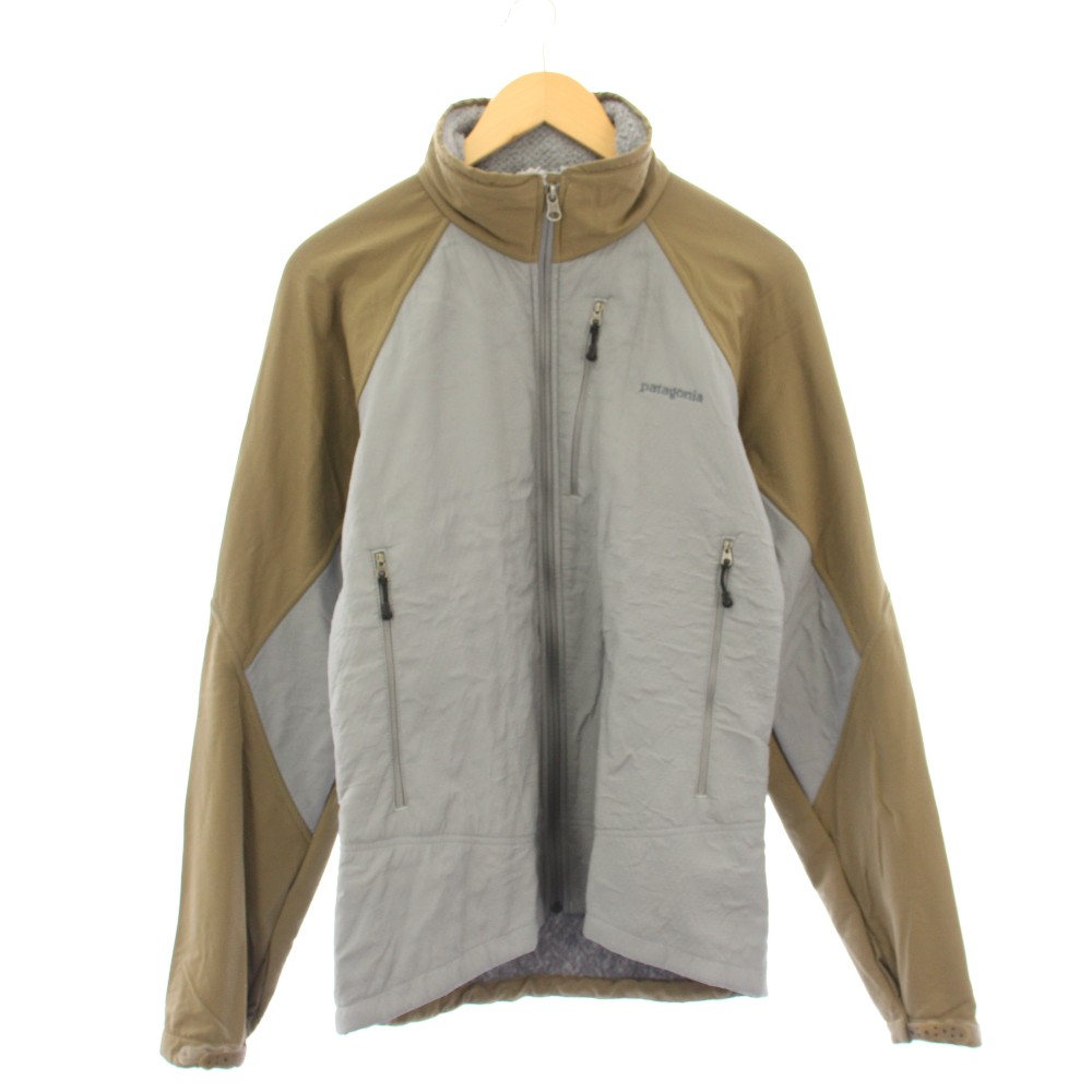 【中古】パタゴニア Patagonia コアスキンジャケット スタンドカラー アウター ジップアップ ショート丈 バイカラー ロゴ M グレー ベージュ /BB メンズ 【ベクトル 古着】 260120