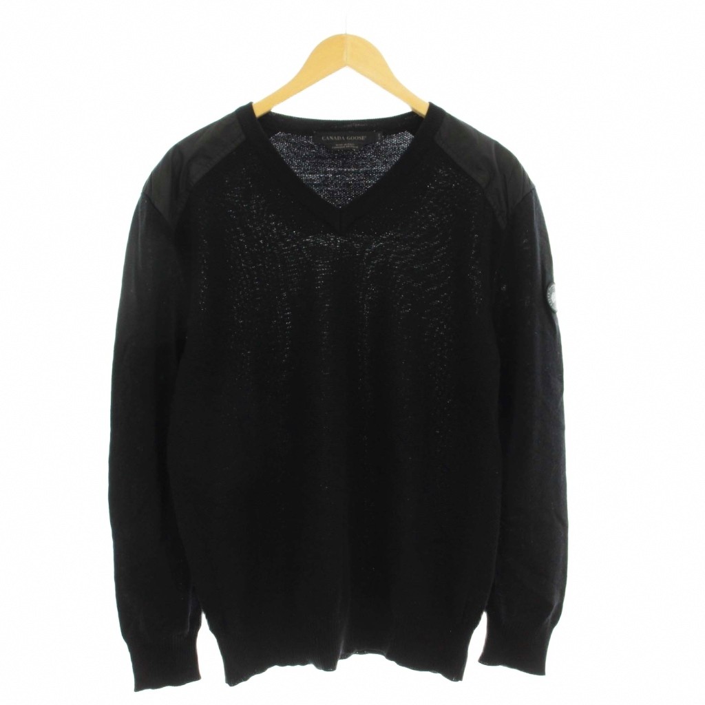 【中古】カナダグース CANADA GOOSE Mcleod V Neck Sweater Vのど首編み物 プルオーバー 長袖 XL 黒 6965M /KH メンズ 【ベクター 古着】 260123