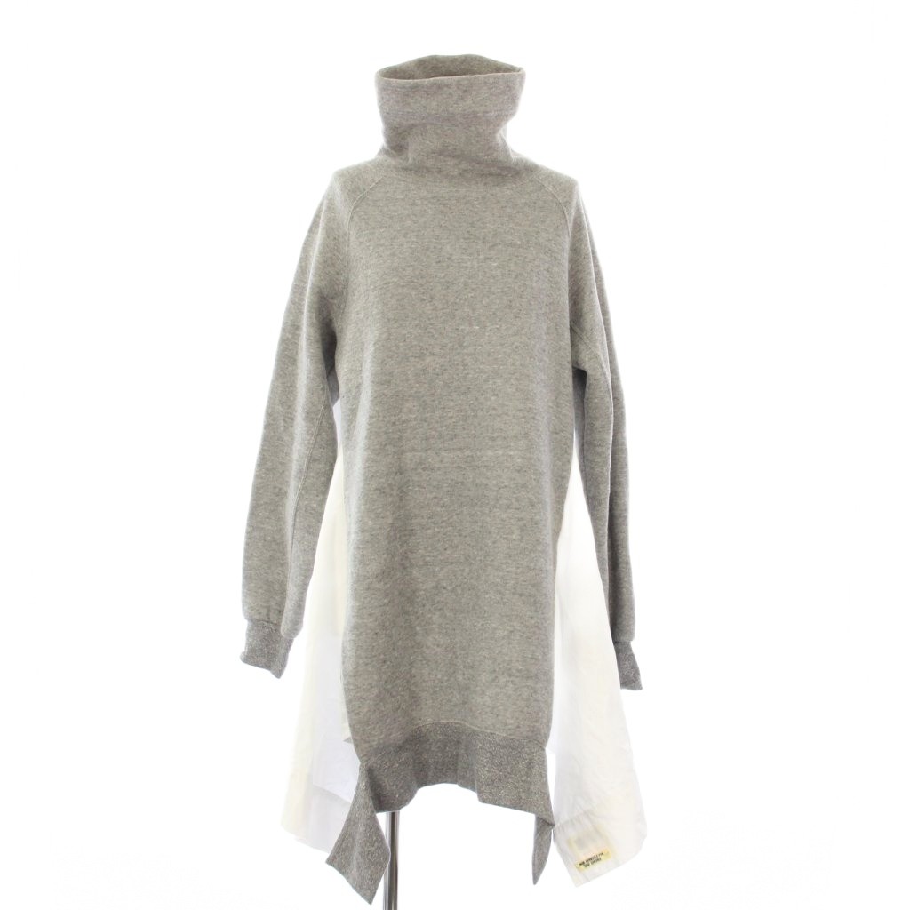 【中古】ヨウジヤマモト YOHJI YAMAMOTO スウェットワンピース シャツ切替 長袖 ハイネック 2 グレー 白 FJ-B54-800 /KH レディース 【ベクトル 古着】 260120|ブランド古着の買取販売ベクトル