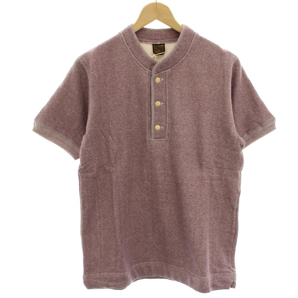 【中古】未使用品 アボンタージ A VONTADE タグ付き カットソー Tシャツ ヘンリーネック 半袖 裏毛 S 紫 パープル VTD-0327 /HN メンズ 【ベクトル 古着】 260122