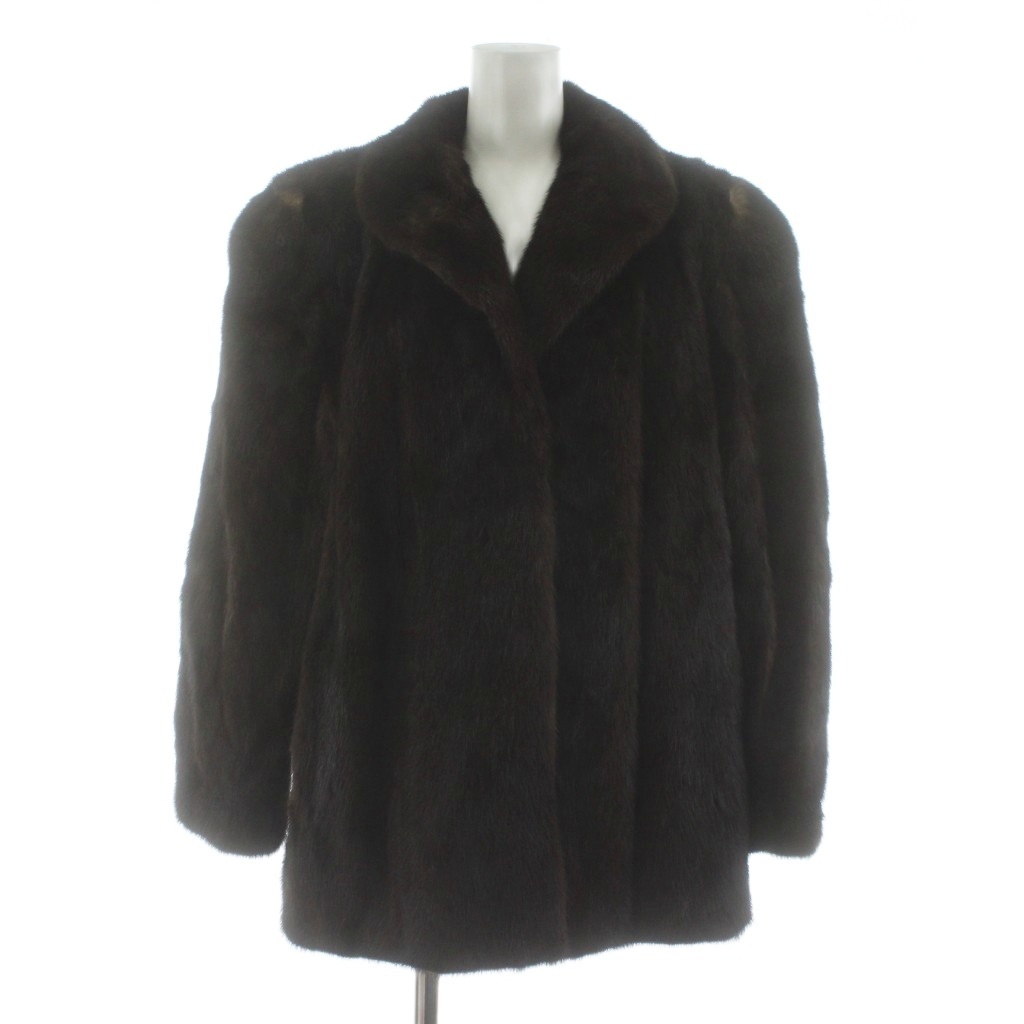 【中古】サガミンク SAGA MINK 銀サガ Elegance L fur ミンクファーコート 真っただ中丈 F 茶 赤銅色 /KU レディース 【ベクター 古着】 260123 レディースファッション-コート・ジャケット