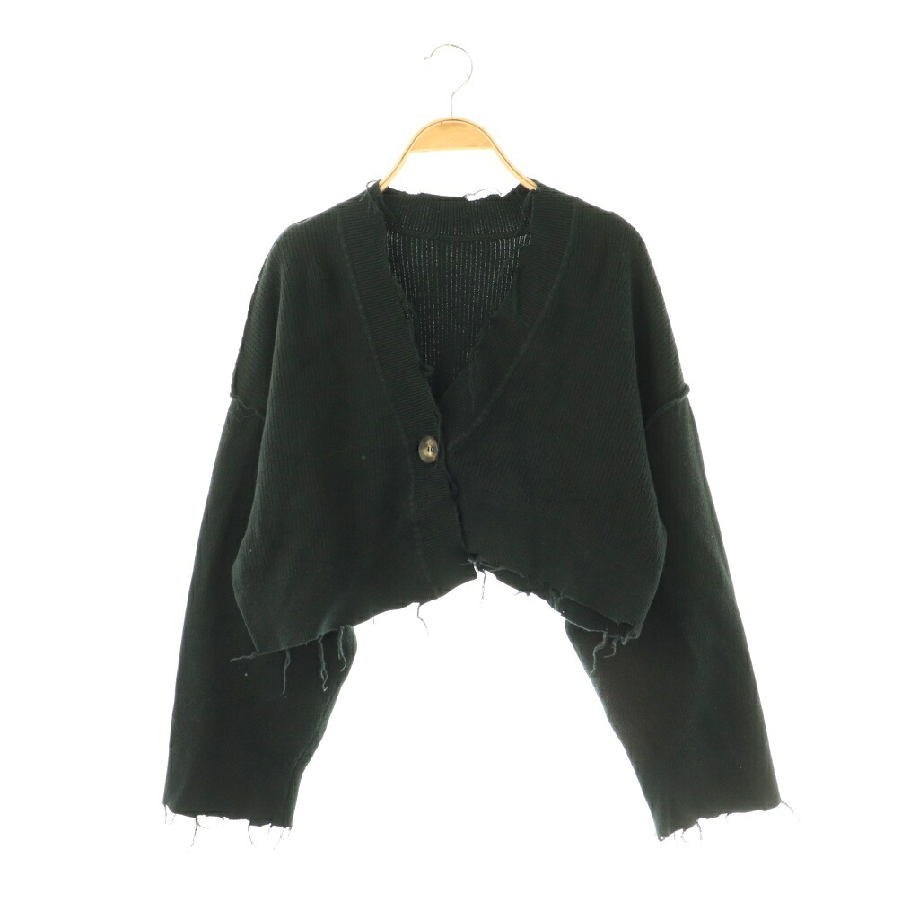 【中古】パーバーズ PERVERZE 0121010502 カーディガン ニット クロップド F ブラック /ES レディース 【ベクトル 古着】 260127｜ブランド古着の買取販売ベクトル