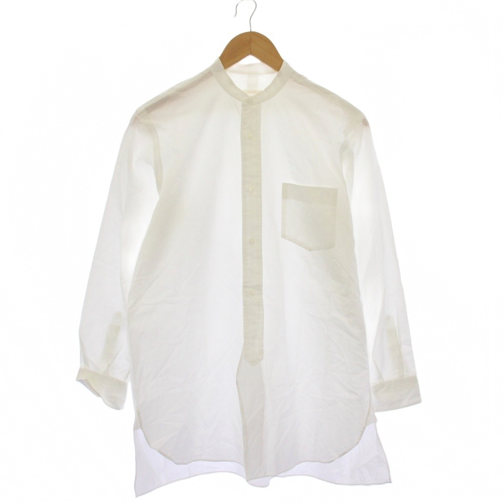 【中古】コモリ COMOLI バンドカラーシャツ カジュアル 長袖 ワンカラー 無地 0 白 ホワイト X01-02002 /BB メンズ 【ベクトル 古着】 260127