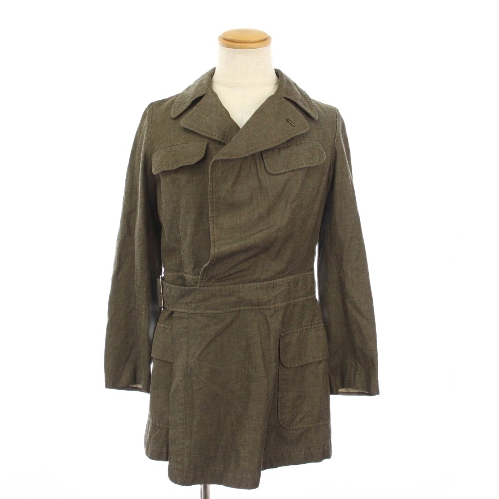 【中古】コムデギャルソンコムデギャルソン COMME des GARCONS COMME des GARCONS コムコム 製品染め ベルテッドコート ミドル丈 ワンカラー プリーツ グレー /BB レディース 【ベクトル 古着】 260127