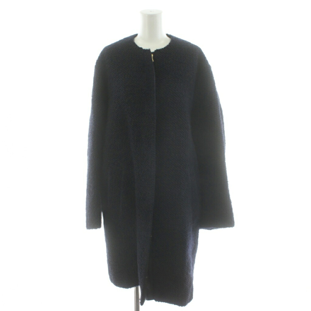 【中古】イエナ IENA 22AW ブークレウールトラペーズコート ノーカラーコート ロング丈 アウター 36 紺 ネイビー 22020900565040 /AN41 レディース 【ベクトル 古着】 260130 4,828円