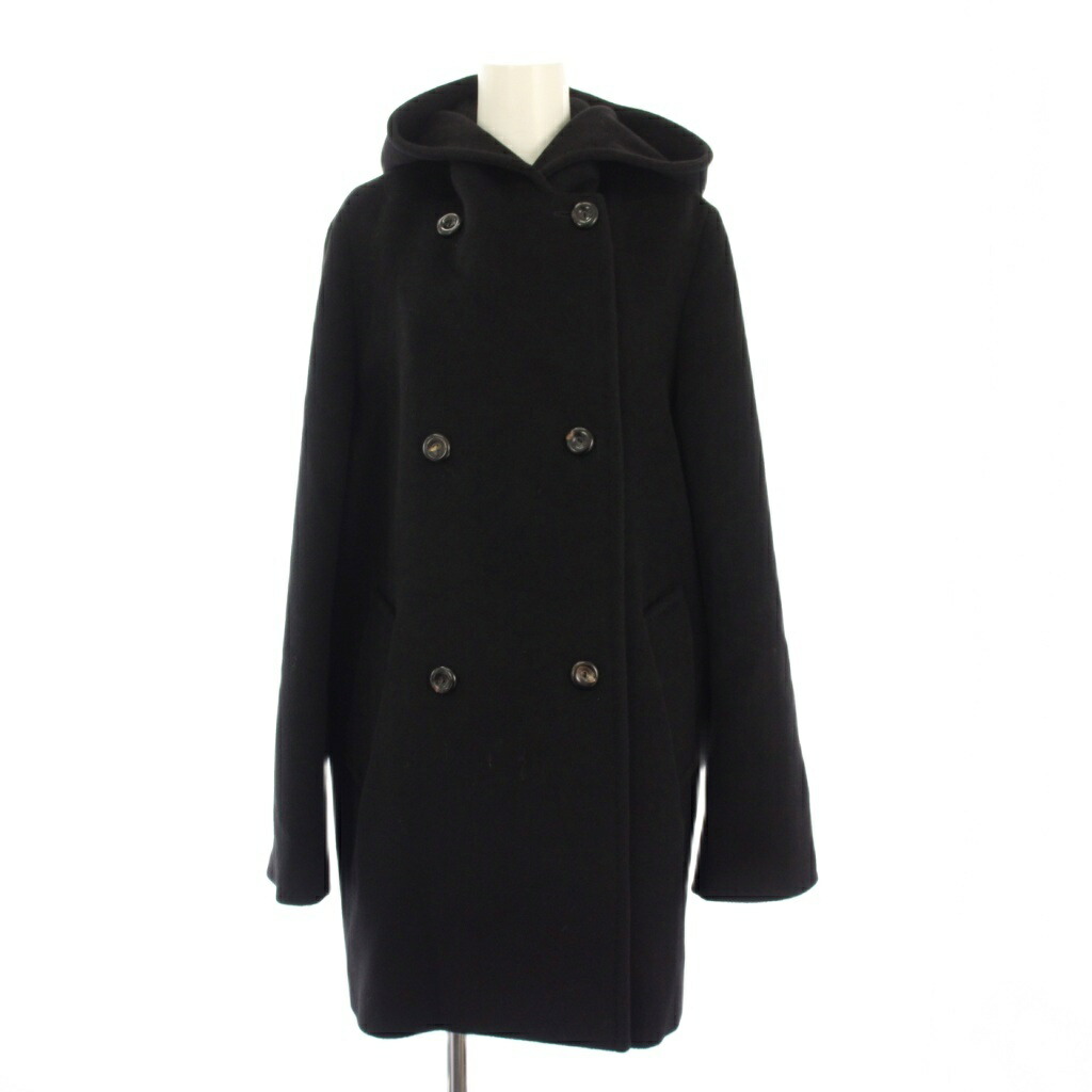【中古】マックスマーラ MAX MARA フーディコート アウター 真っただ中丈 ダブル 40 黒 60861193 /KH レディース 【ベクター 古着】 260129
