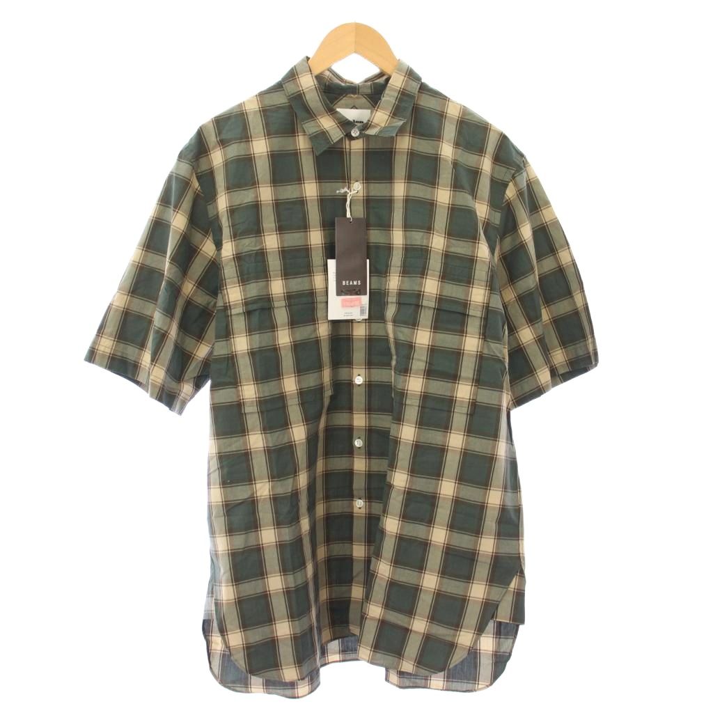 【中古】未使用品 コロン colon Easy Care Cotton Broad S/S SHIRT イージーケアコットンブロードショートスリーブシャツ カジュアル 半袖 レギュラーカラー 5 緑 グリーン ベージュ CSH-15 タグ付き /BB メンズ 【ベクトル 古着】 260203