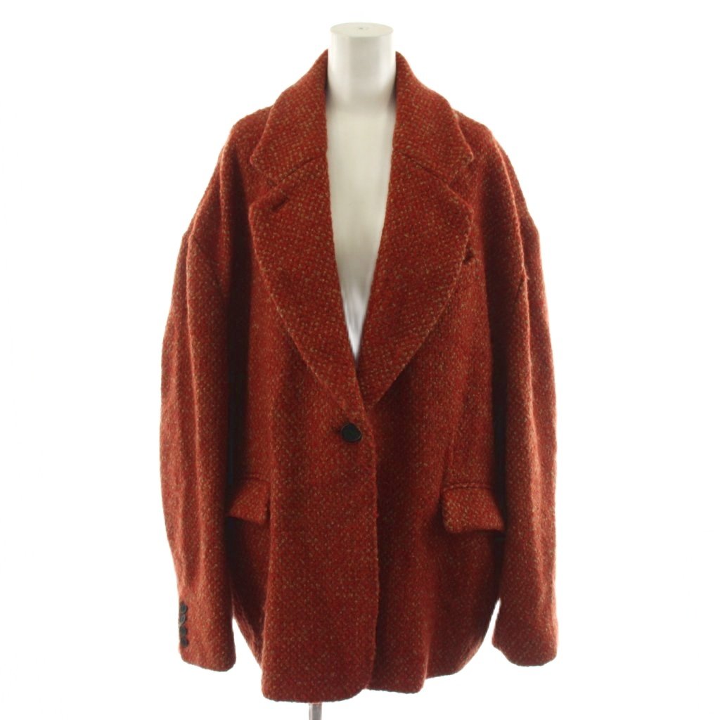 【中古】クラネ CLANE × SuzuHirose MIX COLOR OVER COAT チェスターコート ミドル丈 アウター 1 オレンジ 17101-0012 /AN28 レディース 【ベクトル 古着】 260205コート・ジャケット