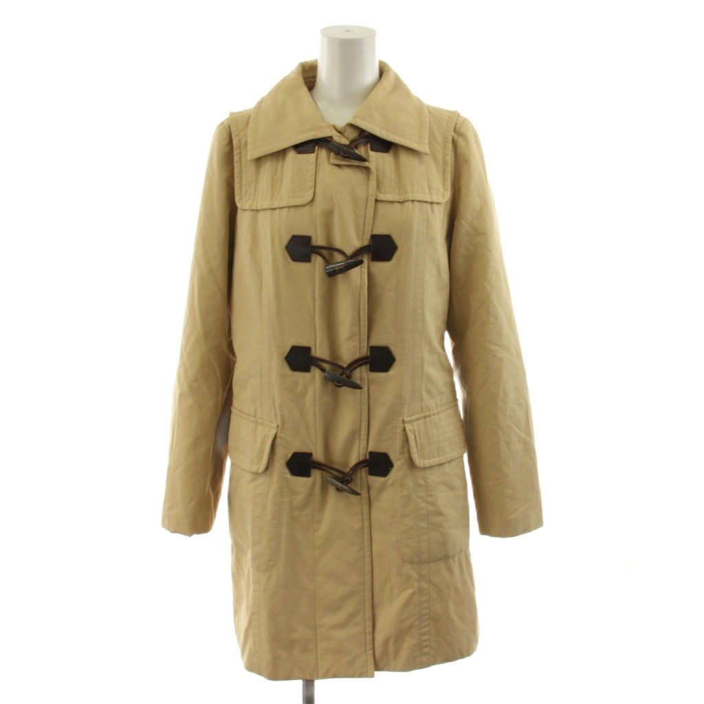 【中古】バーバリーブルーレーベル BURBERRY BLUE LABEL ノバチェック ダッフルコート 真っただ中丈 中綿 アウター 38 ベージュ FNF27-725-42 /AN60 レディース 【ベクター 古着】 260206